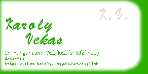 karoly vekas business card